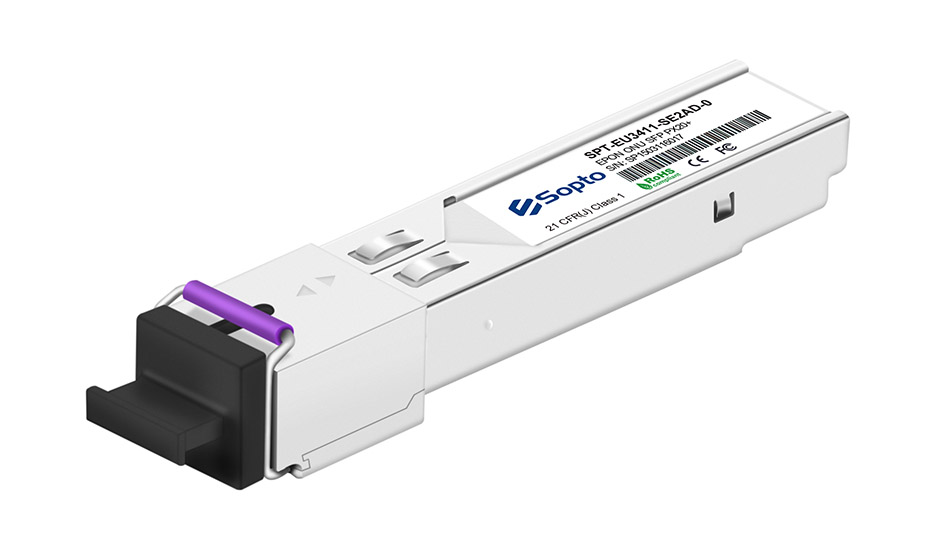 Transceiver EPON OLT SFP 1490nmTx/1310nmRx 1.25G/1.25G 1000BASE-PX20+ SC Interface with DDM Commercial Temperature 　 