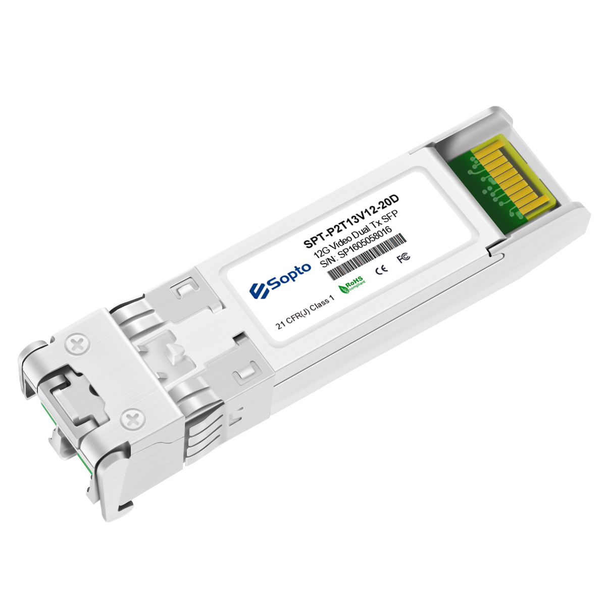 Transceiver SFP Single TX 1310nm Video 12G SDI 10km LC Interface with DDM Commercial Temperature 　